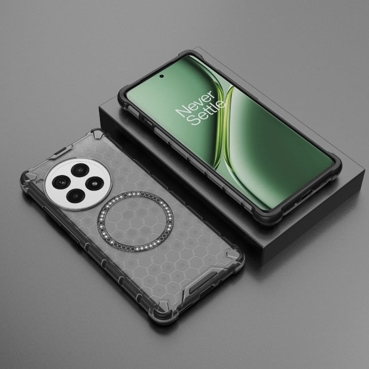 For OnePlus Ace 3 Pro 5G Honeycomb Magnetic Ring Shockproof Phone Case