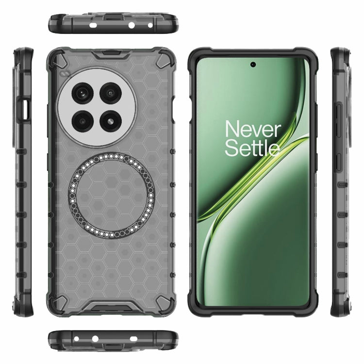 For OnePlus Ace 3 Pro 5G Honeycomb Magnetic Ring Shockproof Phone Case
