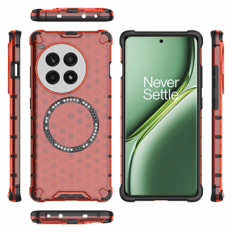For OnePlus Ace 3 Pro 5G Honeycomb Magnetic Ring Shockproof Phone Case