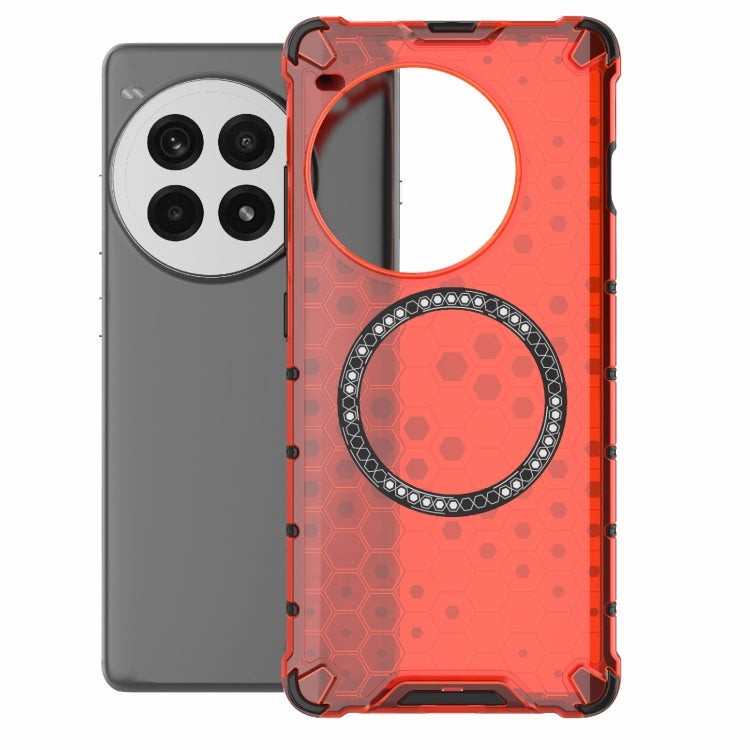 For OnePlus Ace 3 Pro 5G Honeycomb Magnetic Ring Shockproof Phone Case