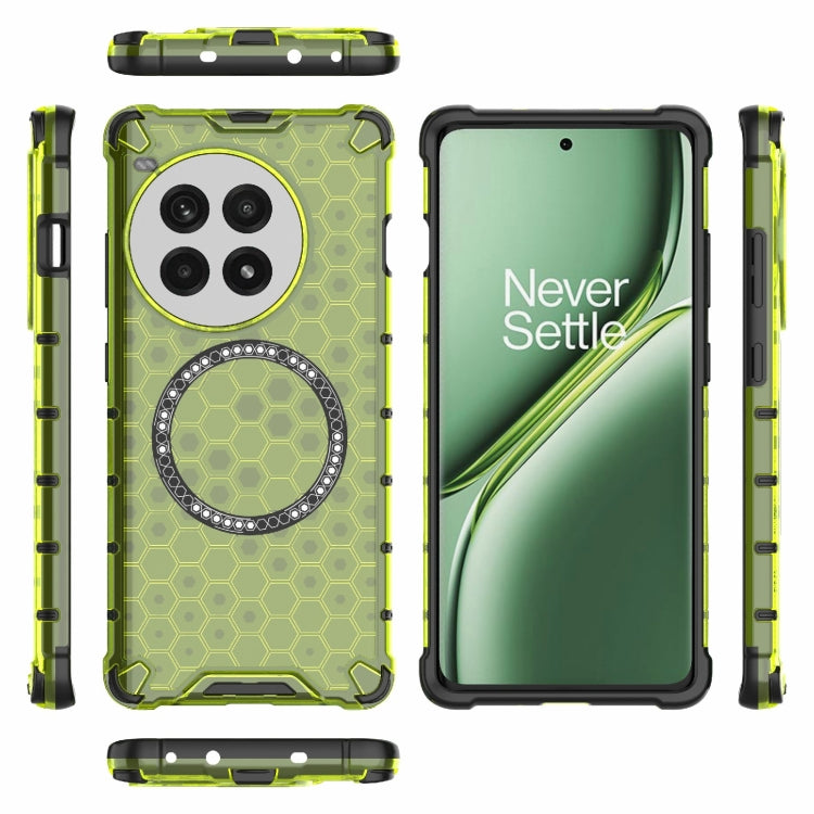 For OnePlus Ace 3 Pro 5G Honeycomb Magnetic Ring Shockproof Phone Case