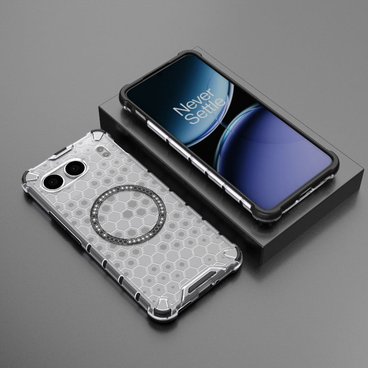 For OnePlus Nord 4 5G Global Honeycomb Magnetic Ring Shockproof Phone Case