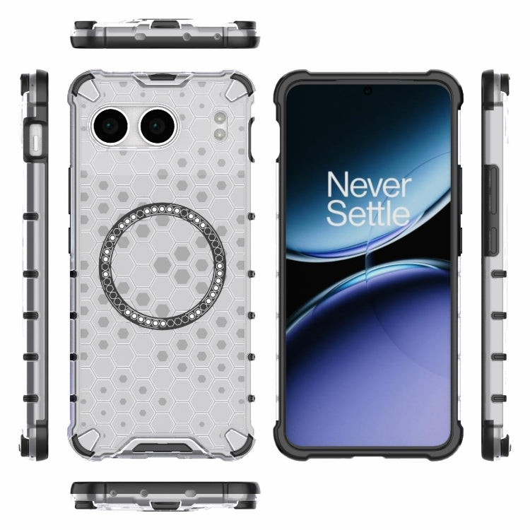 For OnePlus Nord 4 5G Global Honeycomb Magnetic Ring Shockproof Phone Case