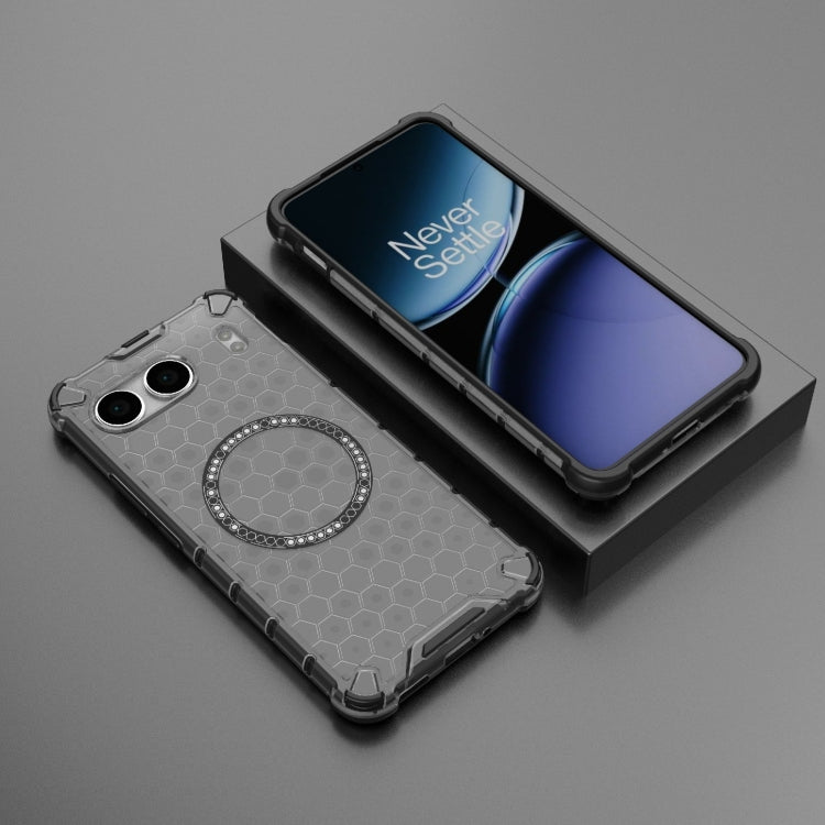 For OnePlus Nord 4 5G Global Honeycomb Magnetic Ring Shockproof Phone Case
