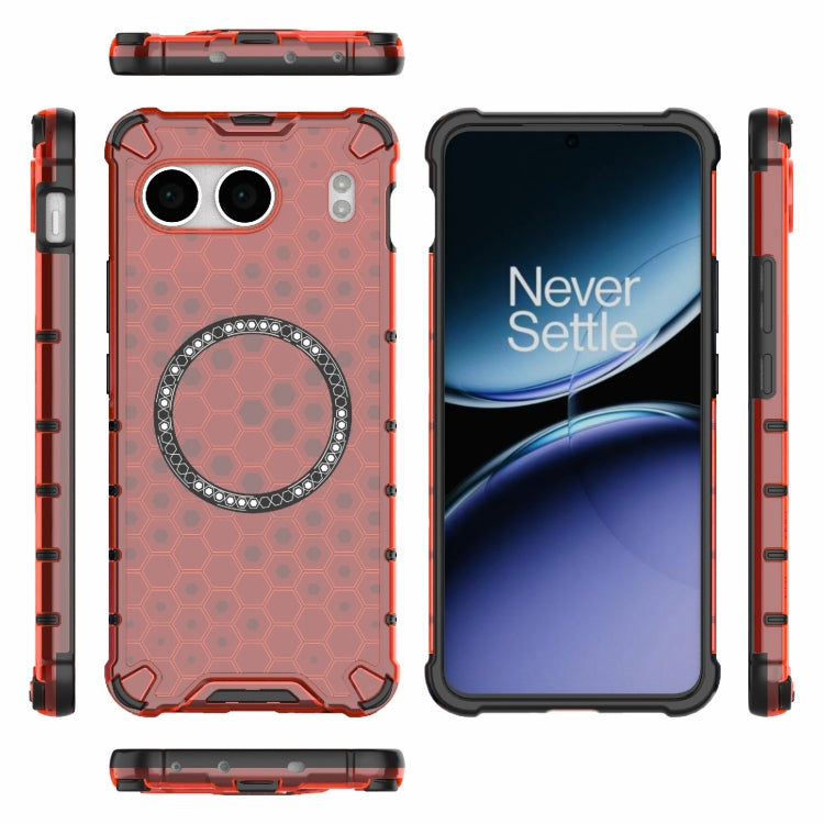 For OnePlus Nord 4 5G Global Honeycomb Magnetic Ring Shockproof Phone Case