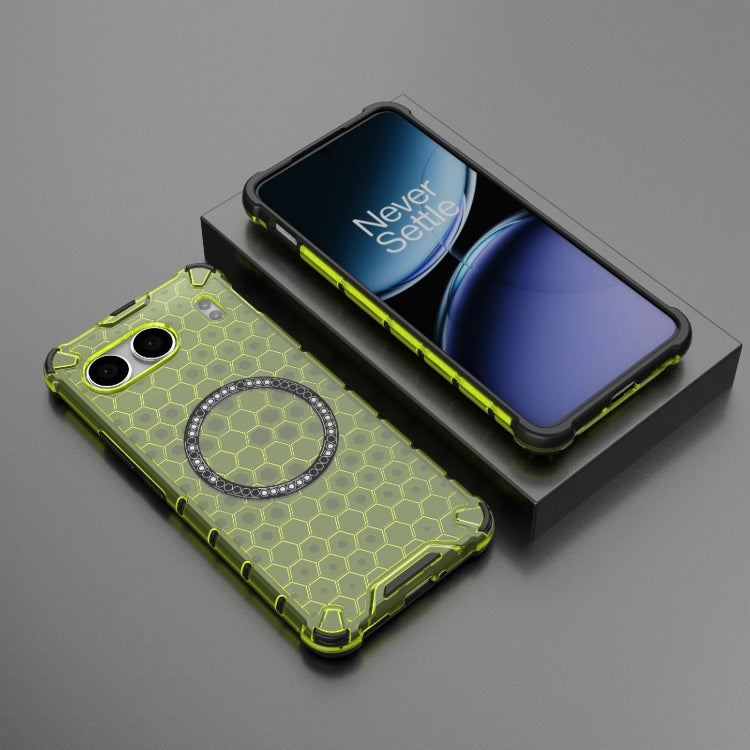 For OnePlus Nord 4 5G Global Honeycomb Magnetic Ring Shockproof Phone Case