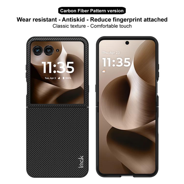 For Motorola Razr 60 Ultra/Razr 70 Ultra imak Ruiyi Series Carbon Fiber PU + PC Phone Case