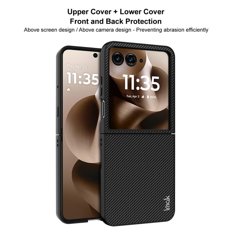 For Motorola Razr 60 Ultra/Razr 70 Ultra imak Ruiyi Series Carbon Fiber PU + PC Phone Case