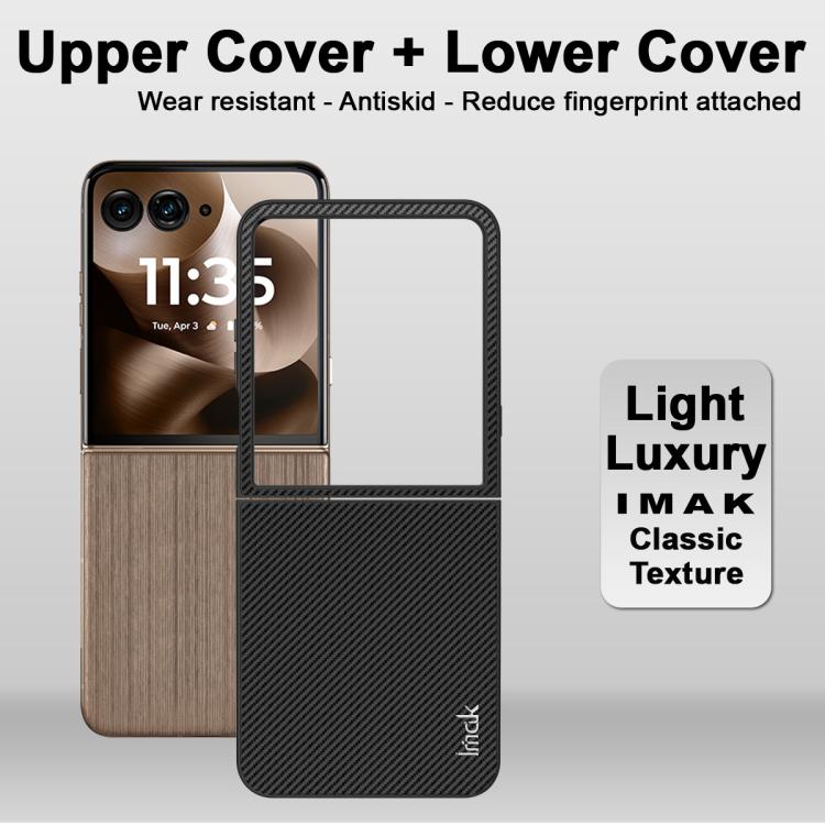 For Motorola Razr 60 Ultra/Razr 70 Ultra imak Ruiyi Series Carbon Fiber PU + PC Phone Case