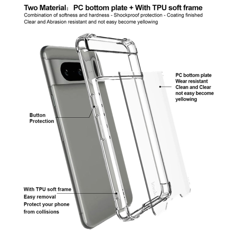For Google Pixel 8 IMAK Space Shield PC + TPU Airbag Shockproof Phone Case - Transparent