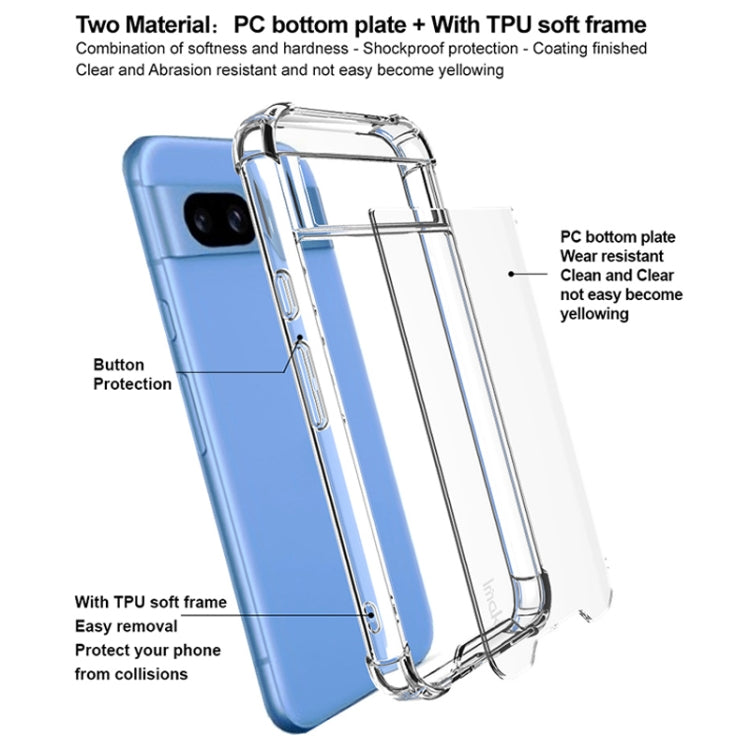 For Google Pixel 8a IMAK Space Shield PC + TPU Airbag Shockproof Phone Case - Transparent