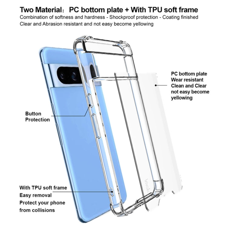 For Google Pixel 8 Pro IMAK Space Shield PC + TPU Airbag Shockproof Phone Case - Transparent