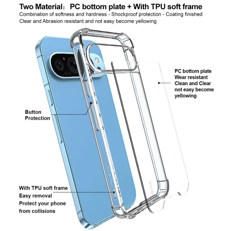For Google Pixel 9 Pro XL IMAK Space Shield PC + TPU Airbag Shockproof Phone Case - Transparent
