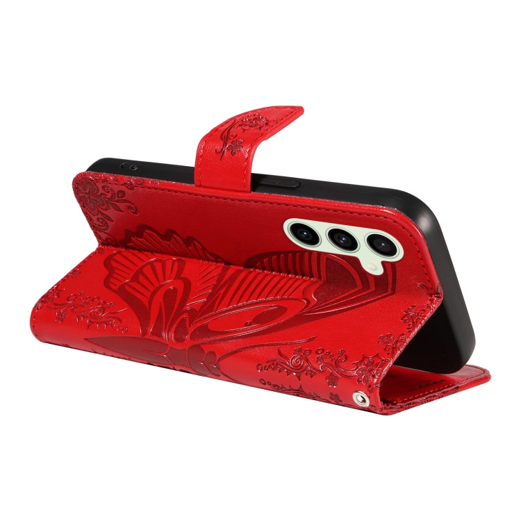 For Galaxy S24 FE 5G Swallowtail Butterfly Embossed Leather Phone Case