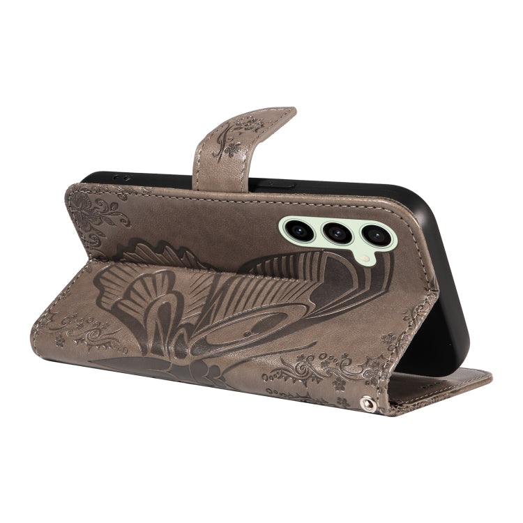 For Galaxy S24 FE 5G Swallowtail Butterfly Embossed Leather Phone Case