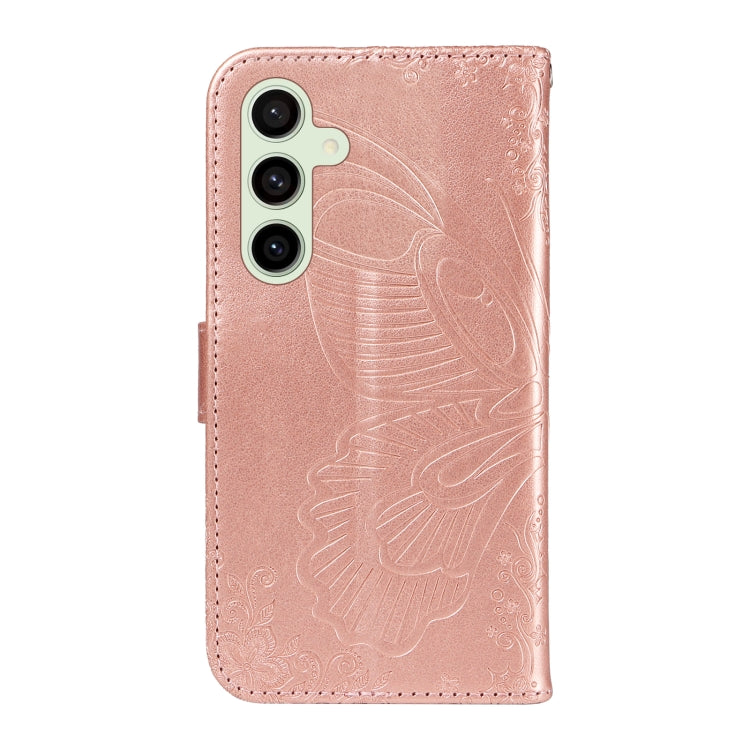 For Galaxy S24 FE 5G Swallowtail Butterfly Embossed Leather Phone Case