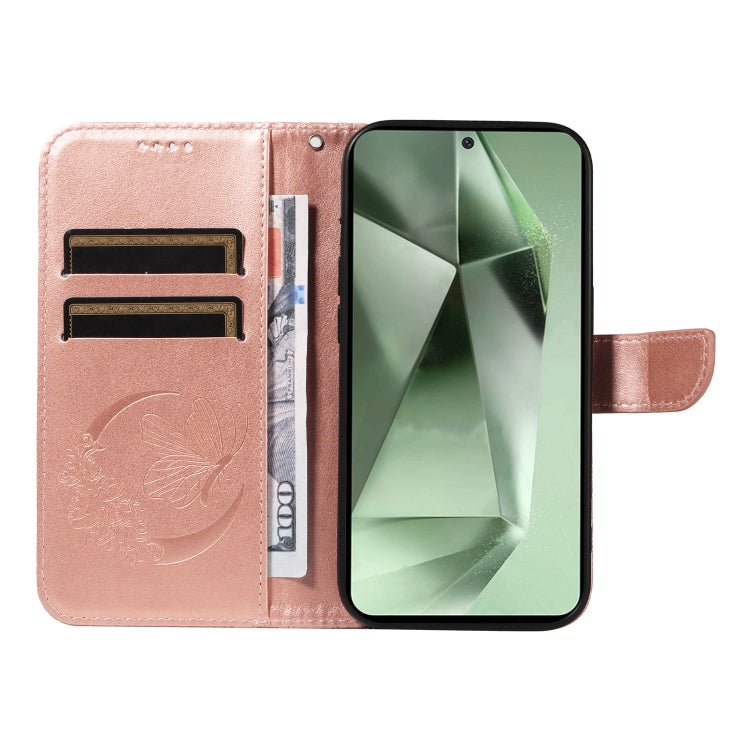 For Galaxy S24 FE 5G Swallowtail Butterfly Embossed Leather Phone Case