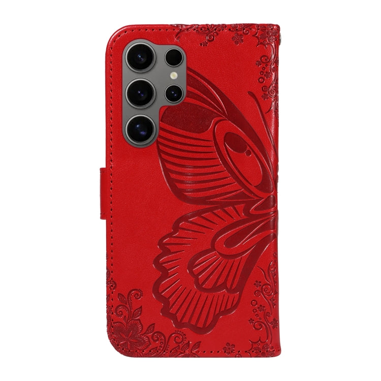 For Galaxy S25 Ultra 5G Swallowtail Butterfly Embossed Leather Phone Case
