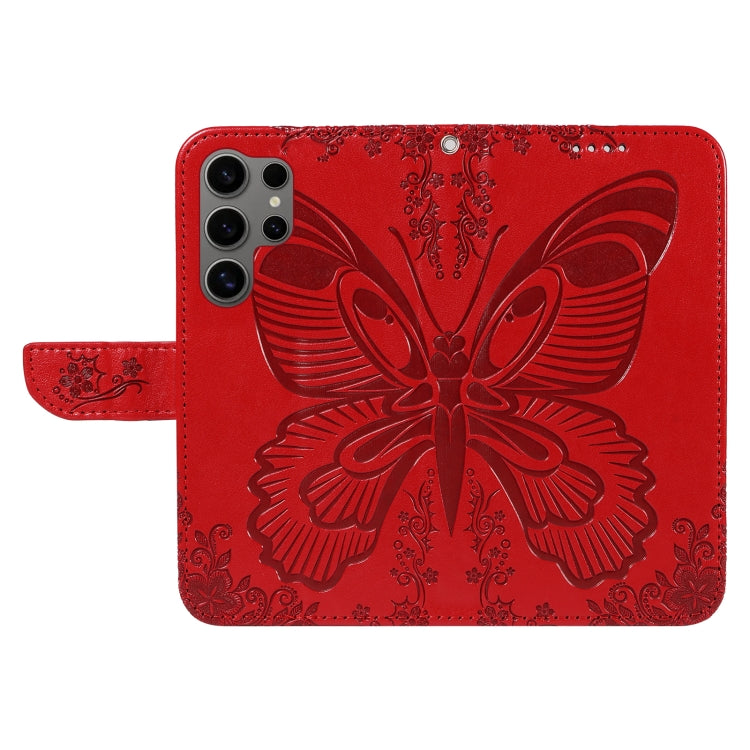 For Galaxy S25 Ultra 5G Swallowtail Butterfly Embossed Leather Phone Case