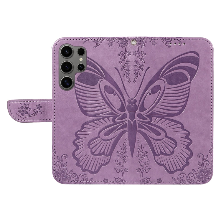 For Galaxy S25 Ultra 5G Swallowtail Butterfly Embossed Leather Phone Case
