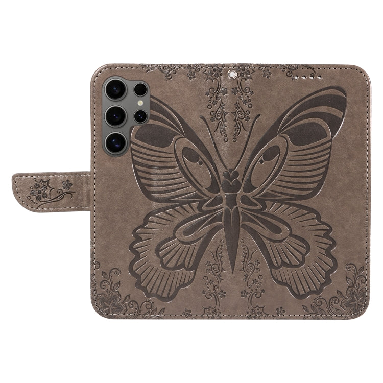 For Galaxy S25 Ultra 5G Swallowtail Butterfly Embossed Leather Phone Case