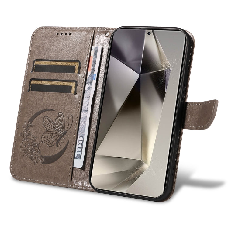 For Galaxy S25 Ultra 5G Swallowtail Butterfly Embossed Leather Phone Case