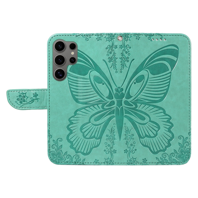 For Galaxy S25 Ultra 5G Swallowtail Butterfly Embossed Leather Phone Case
