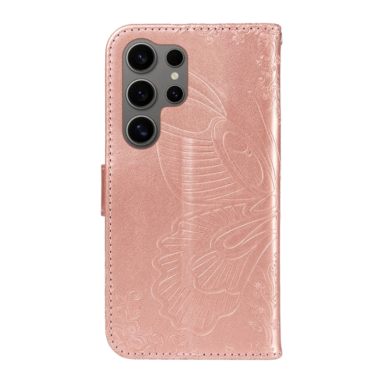 For Galaxy S25 Ultra 5G Swallowtail Butterfly Embossed Leather Phone Case