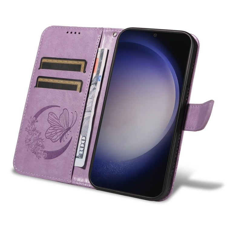 For Galaxy S25+ / S24+ 5G Swallowtail Butterfly Embossed Leather Phone Case