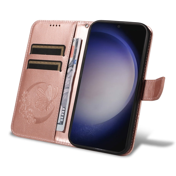 For Galaxy S25+ / S24+ 5G Swallowtail Butterfly Embossed Leather Phone Case