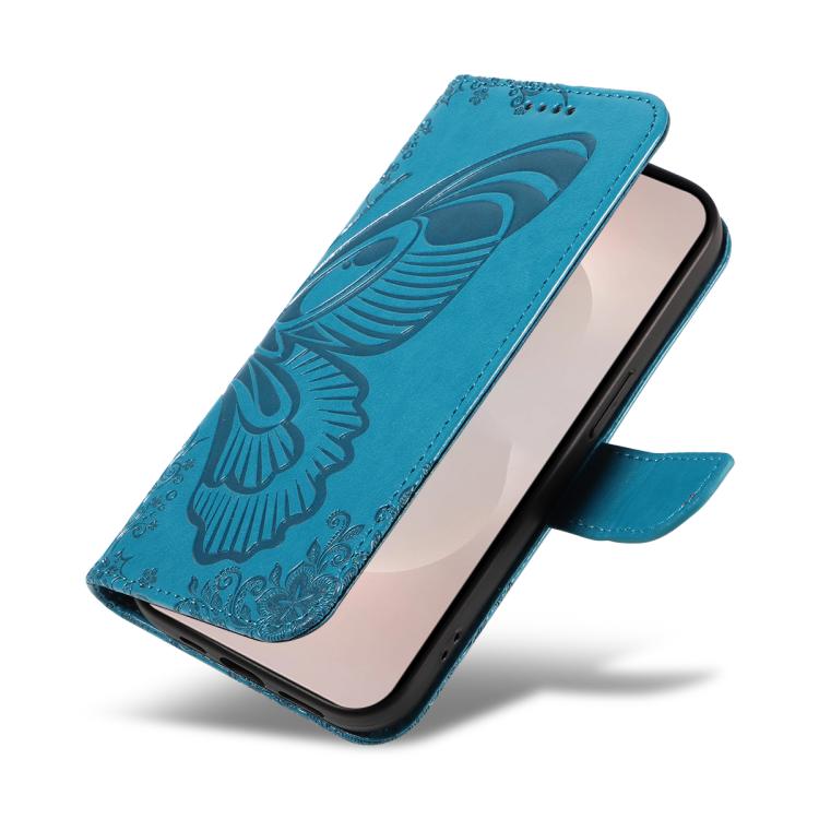 For Galaxy S26 Edge 5G Swallowtail Butterfly Embossed Leather Phone Case