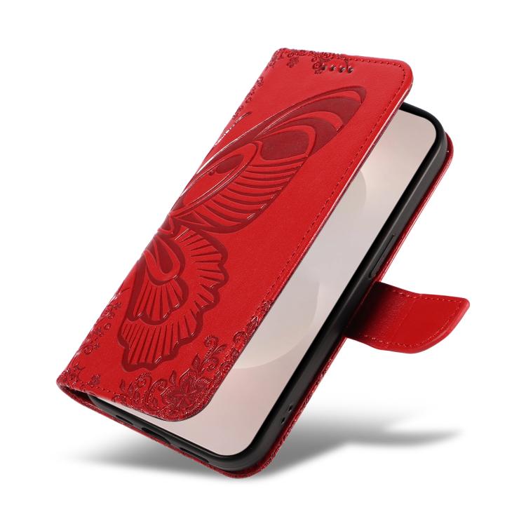 For Galaxy S26 Edge 5G Swallowtail Butterfly Embossed Leather Phone Case
