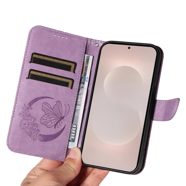 For Galaxy S26 Edge 5G Swallowtail Butterfly Embossed Leather Phone Case