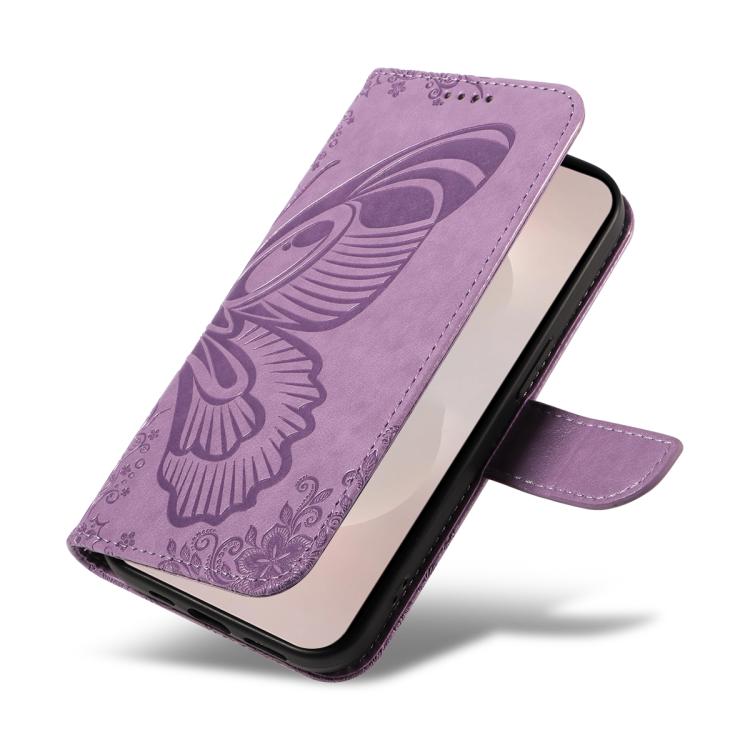 For Galaxy S26 Edge 5G Swallowtail Butterfly Embossed Leather Phone Case