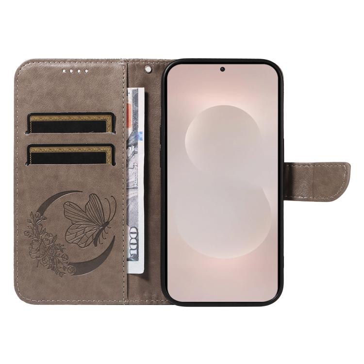 For Galaxy S26 Edge 5G Swallowtail Butterfly Embossed Leather Phone Case
