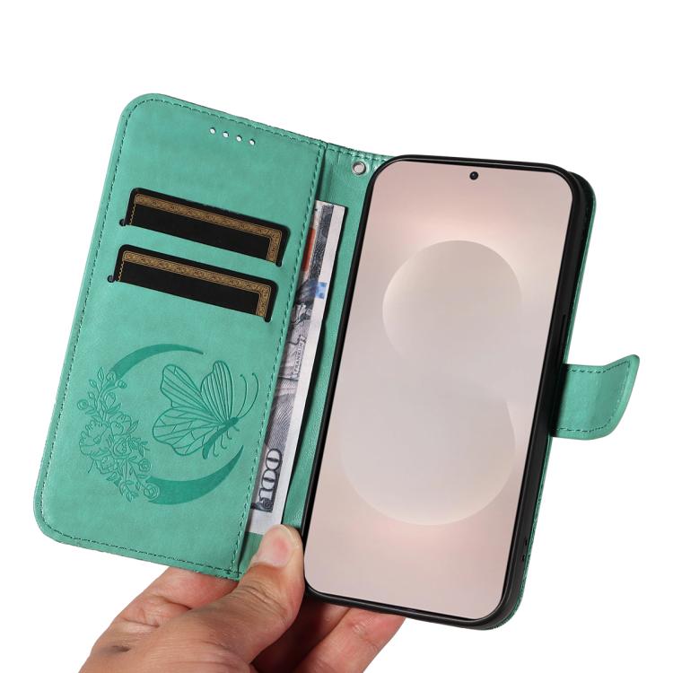 For Galaxy S26 Edge 5G Swallowtail Butterfly Embossed Leather Phone Case
