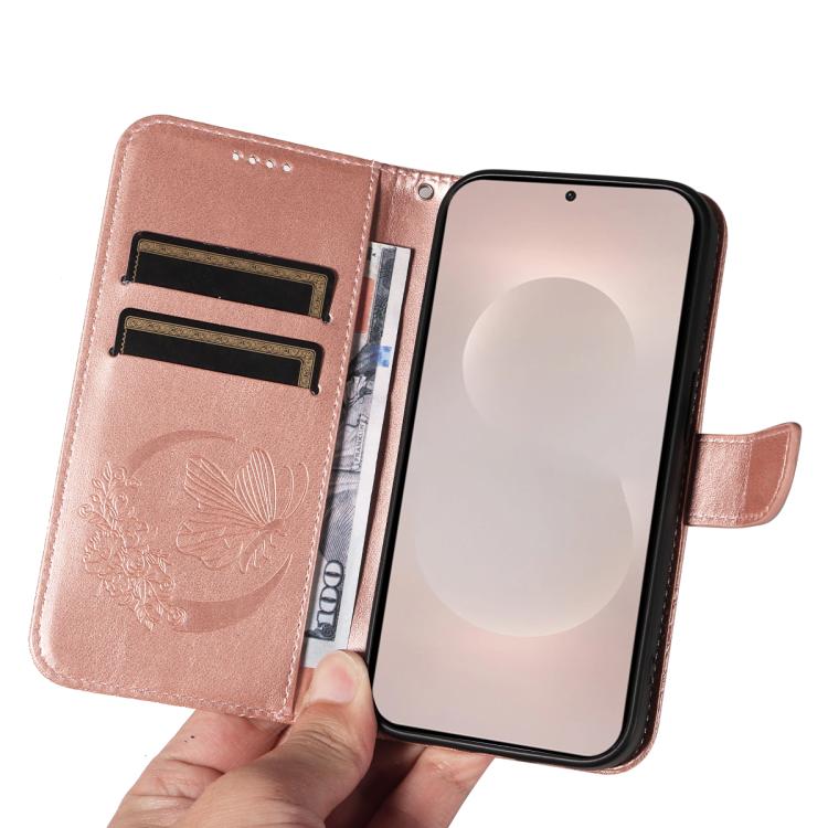 For Galaxy S26 Edge 5G Swallowtail Butterfly Embossed Leather Phone Case
