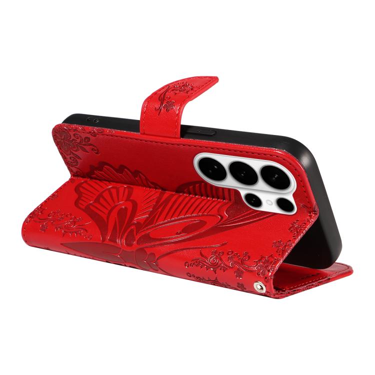 For Galaxy S26 Ultra 5G Swallowtail Butterfly Embossed Leather Phone Case