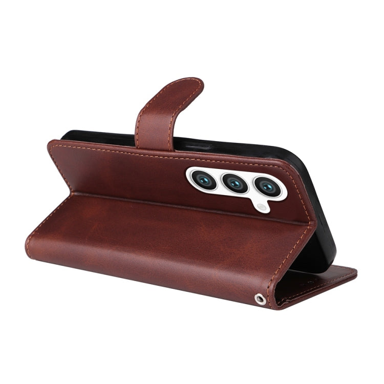 For Samsung Galaxy S25 5G Classic Calf Texture Flip Leather Phone Case