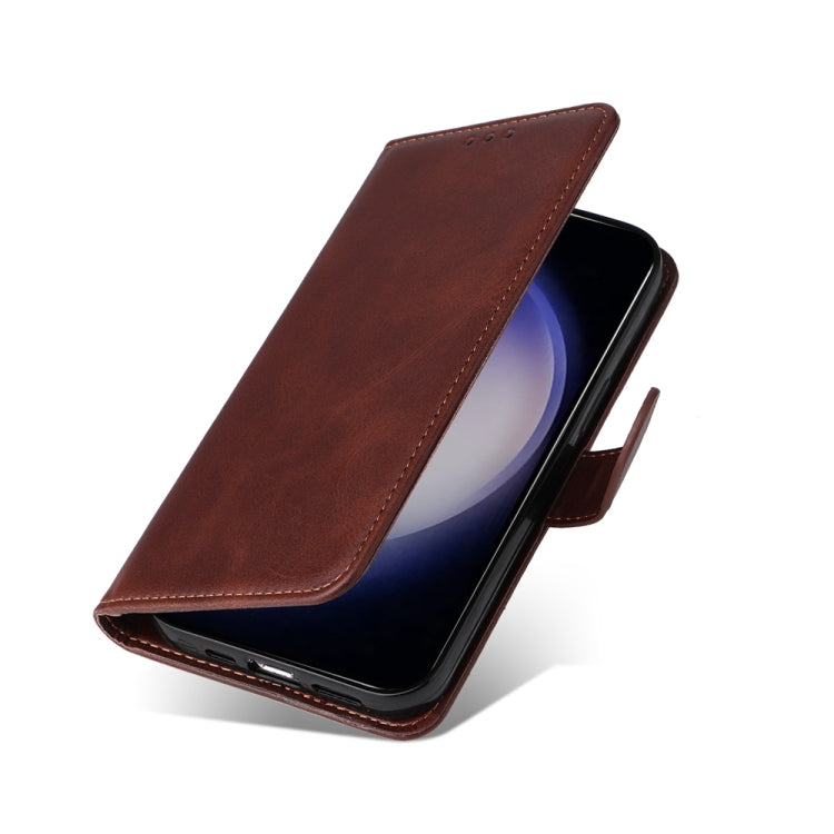 For Samsung Galaxy S25+ 5G Classic Calf Texture Flip Leather Phone Case