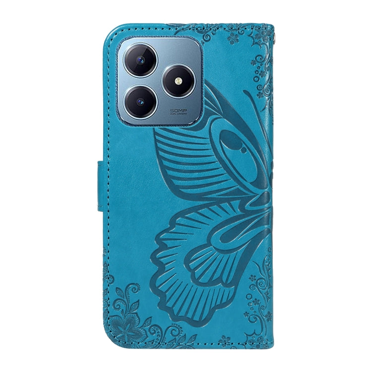 For Realme C63 / C61 Global Swallowtail Butterfly Embossed Leather Phone Case