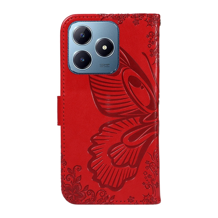 For Realme C63 / C61 Global Swallowtail Butterfly Embossed Leather Phone Case