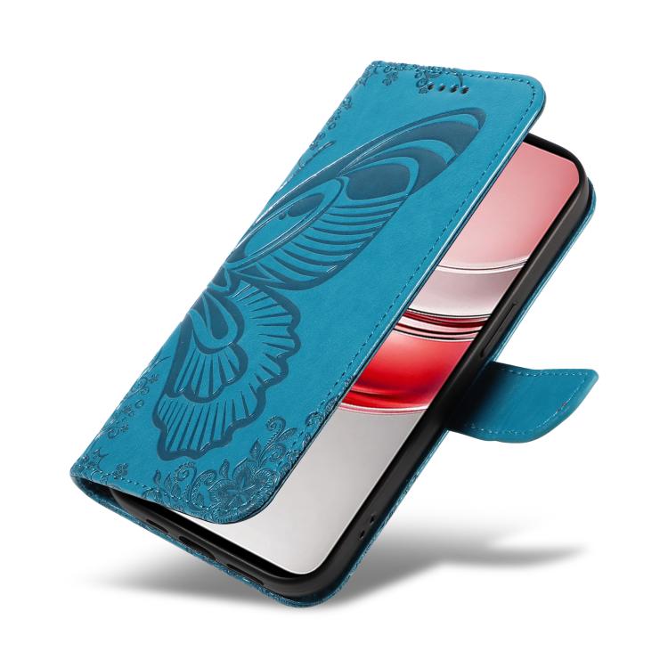 For Realme 14x 5G Swallowtail Butterfly Embossed Leather Phone Case