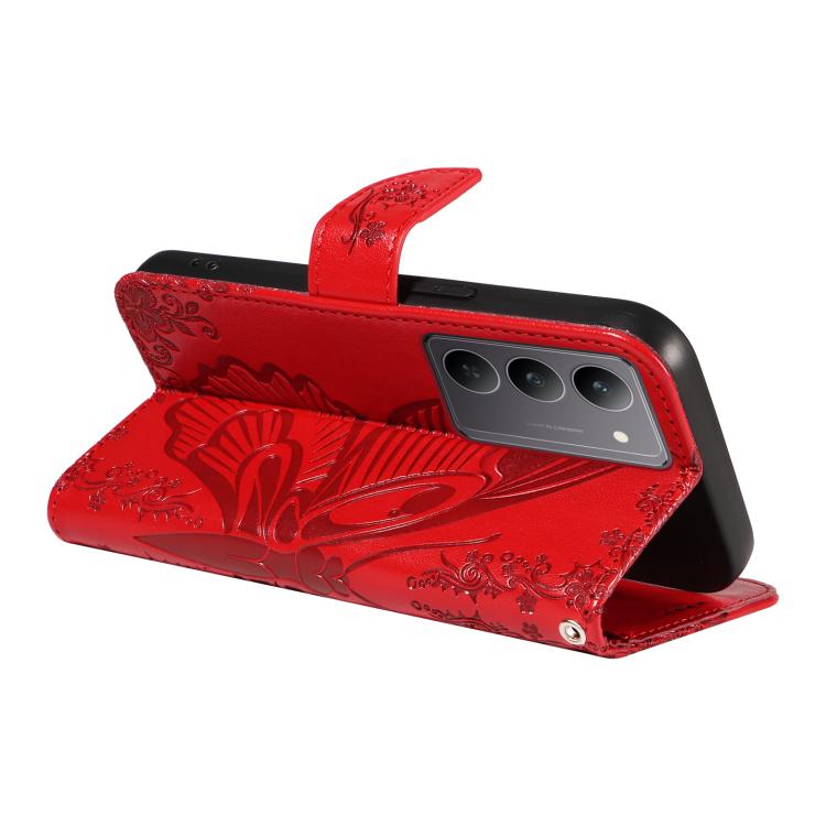 For Realme 14x 5G Swallowtail Butterfly Embossed Leather Phone Case