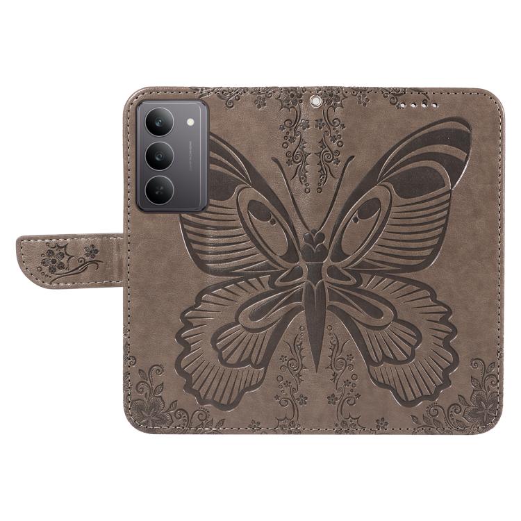 For Realme 14x 5G Swallowtail Butterfly Embossed Leather Phone Case