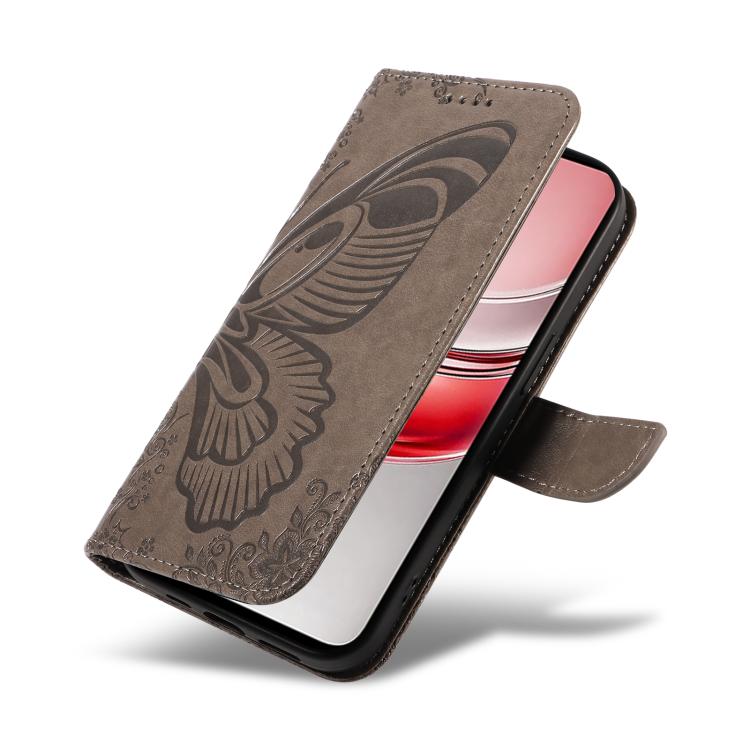 For Realme 14x 5G Swallowtail Butterfly Embossed Leather Phone Case