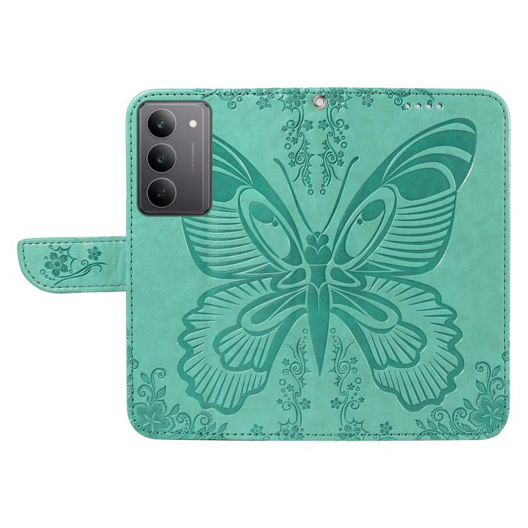 For Realme 14x 5G Swallowtail Butterfly Embossed Leather Phone Case