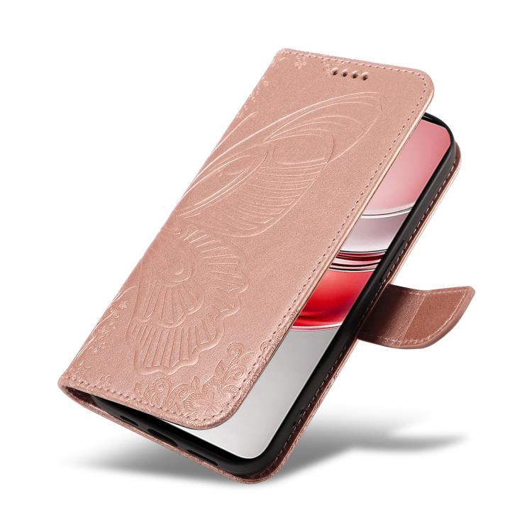 For Realme 14x 5G Swallowtail Butterfly Embossed Leather Phone Case