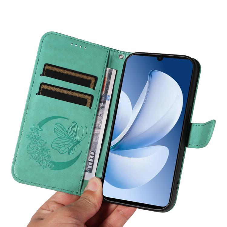 For Realme C71 4G India Swallowtail Butterfly Embossed Leather Phone Case
