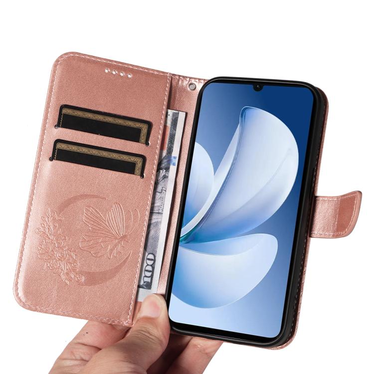 For Realme C71 4G India Swallowtail Butterfly Embossed Leather Phone Case